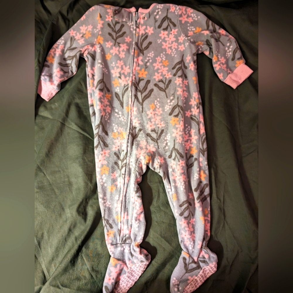 💎5 for $25💎Footies|Onesie Green Floral Print 12M